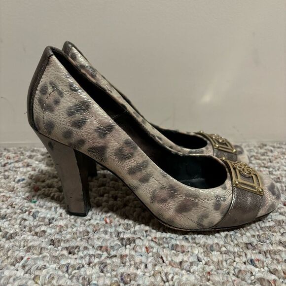 Isola Gunmetal Leather Leopard Pumps- Size 7.5 - Picture 6 of 11